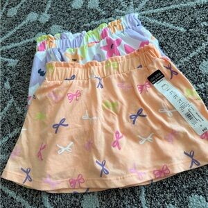 Okie Dokie Peach and Lavender Bow Skirt Set